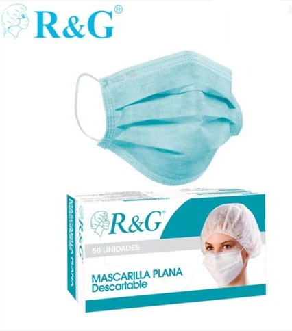 MASCARILLA QUIRURGICA TIPO IIR R&G X 50 UND ANDRITZ  - CELESTE